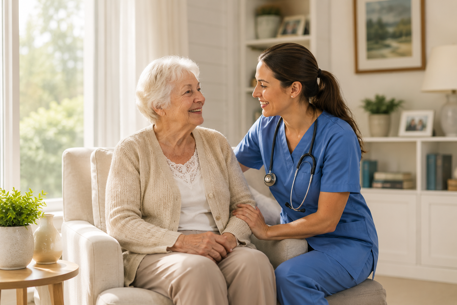 Caregiver providing compassionate care