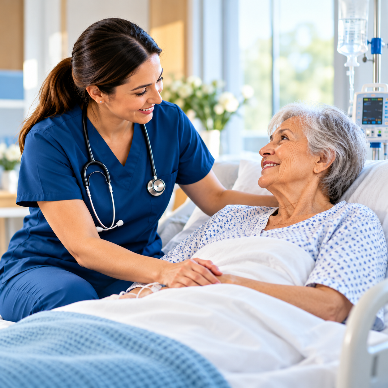 Compassionate Care in a Bright Hospital Room