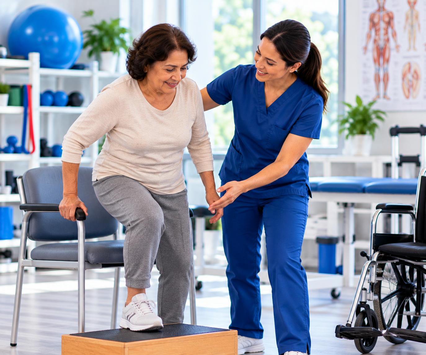 Supportive Mobility Training in a Bright Rehab Clinic