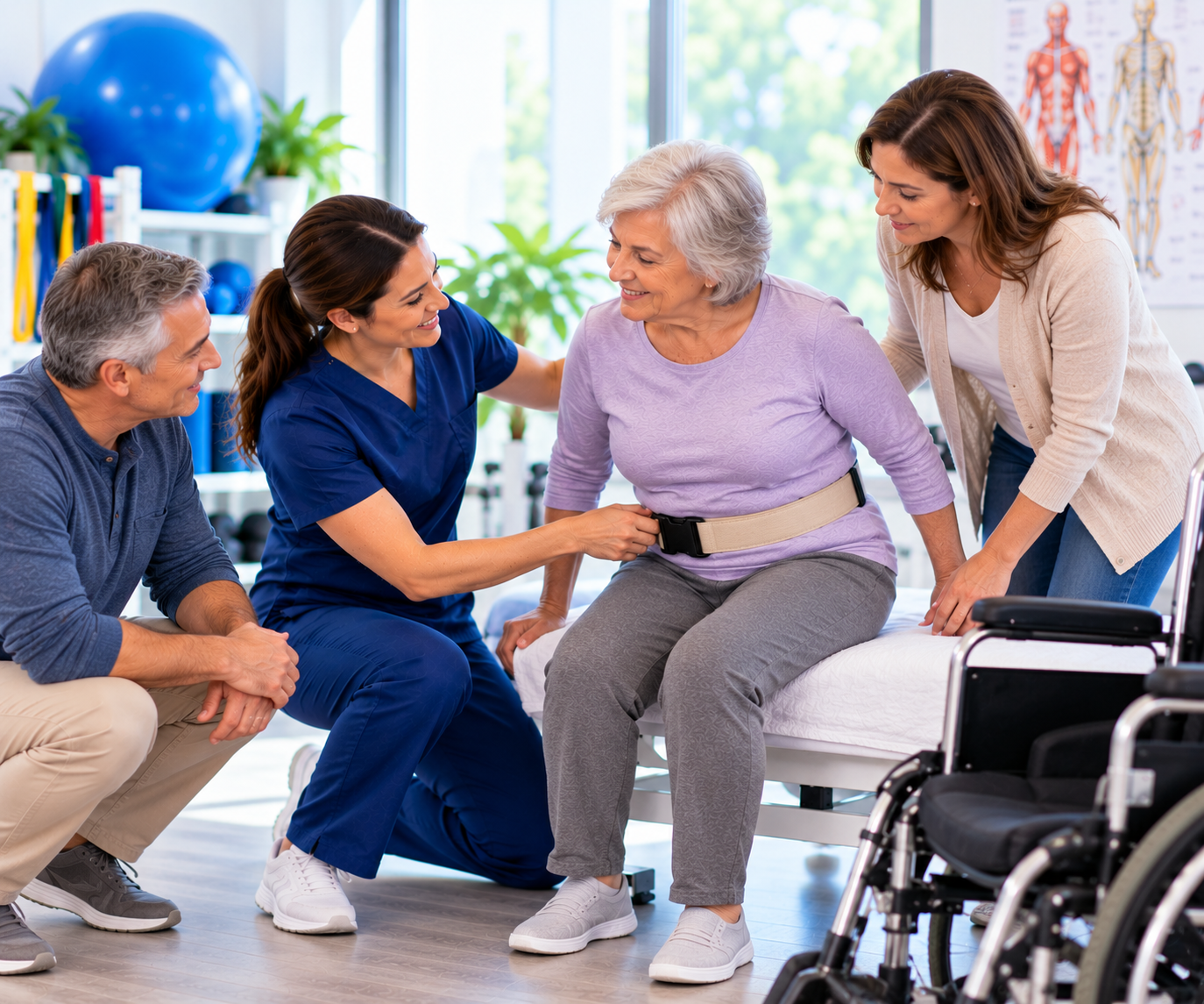 Supportive Transfer Training in Rehab Room